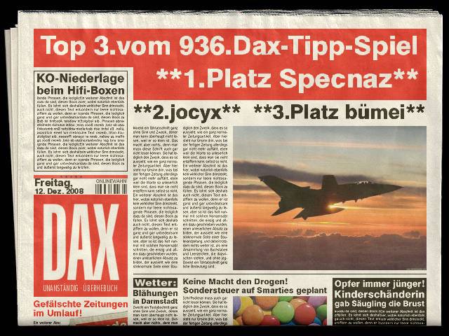 937.DAX Tipp-Spiel *Montag* 15.12.08, 17.45 Uhr 205304
