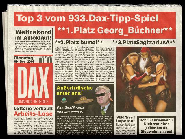 934.DAX Tipp-Spiel *Mittwoch* 10.12.08, 17.45 Uhr 204503