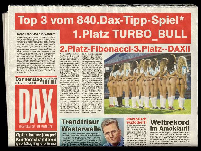 842.DAX-Tipp-Spiel**Montag**04.08.08-17.45 Uhr 177733