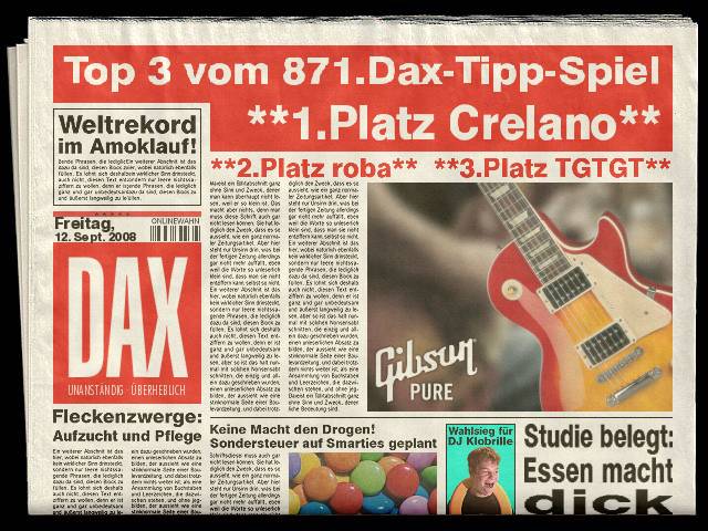 872.DAX Tipp-Spiel *Montag* 15.09.08, 17.45 Uhr 185994