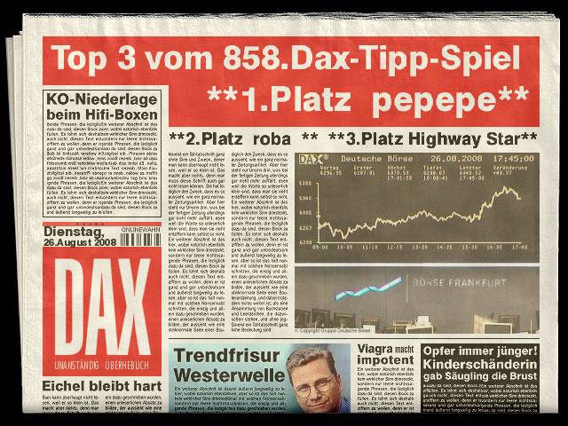 860.DAX Tipp-Spiel ** Do** 28.08.08, 17.45 Uhr 182528