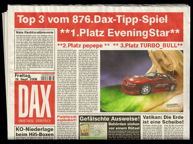 878.DAX Tipp-Spiel *Dienstag* 23.09.08, 17.45 Uhr 187852