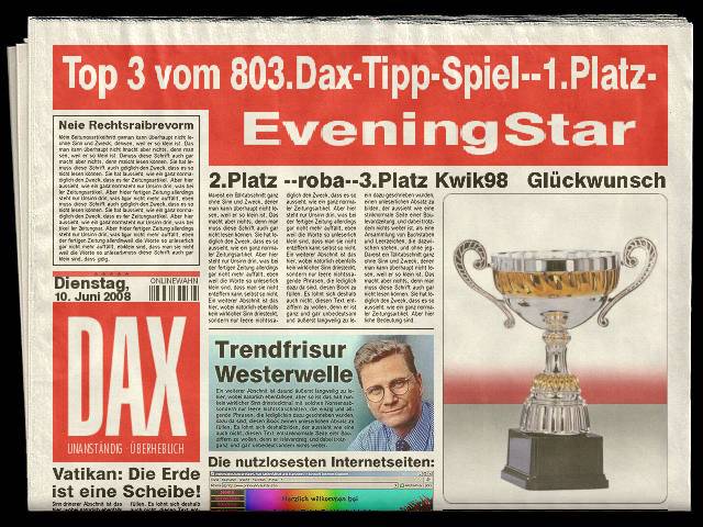 804.DAX Tipp-Spiel, Mittwoch, 11.06.08, 17:45 Uhr 168297