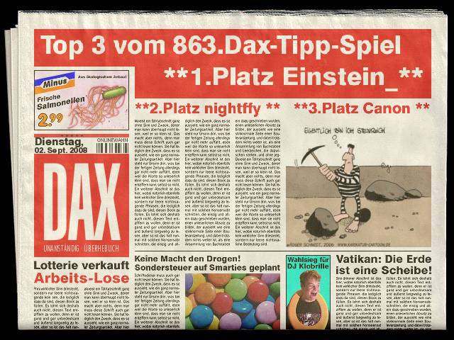865.DAX Tipp-Spiel *Do* 04.09.08, 17.45 Uhr 183965