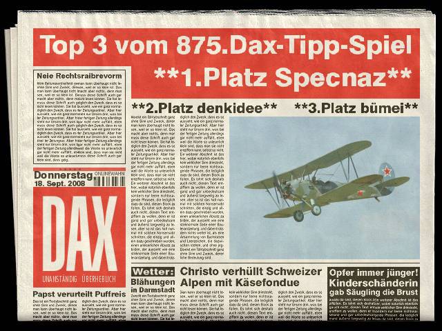 876.DAX Tipp-Spiel *Freitag* 19.09.08, 17.45 Uhr 187304