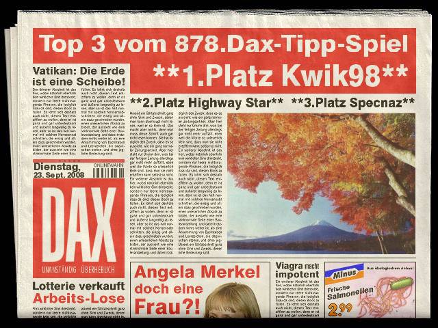 879.DAX Tipp-Spiel *Mittwoch* 24.09.08, 17.45 Uhr 188201