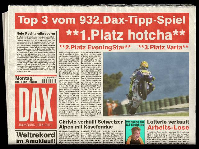 933.DAX Tipp-Spiel *Dienstag* 09.12.08, 17.45 Uhr 204302