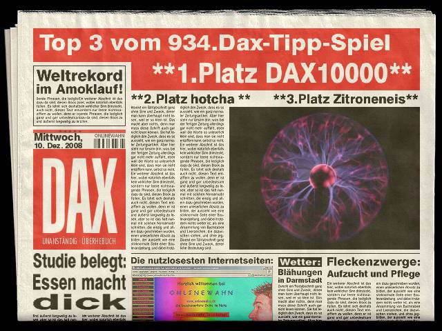 936.DAX Tipp-Spiel *Freitag* 12.12.08, 17.45 Uhr 204867