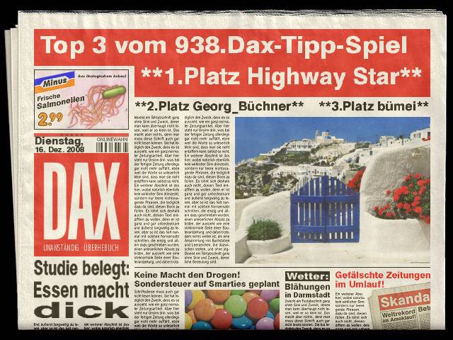 939.DAX Tipp-Spiel *Mittwoch* 17.12.08, 17.45 Uhr 205883