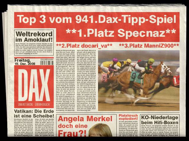 943.DAX Tipp-Spiel *Dienstag* 23.12.08, 17.45 Uhr 206888