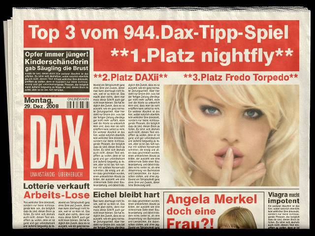 946.DAX Tipp-Spiel *Freitag* 02.01.09, 17.45 Uhr 207748