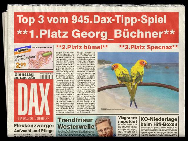 946.DAX Tipp-Spiel *Freitag* 02.01.09, 17.45 Uhr 207801