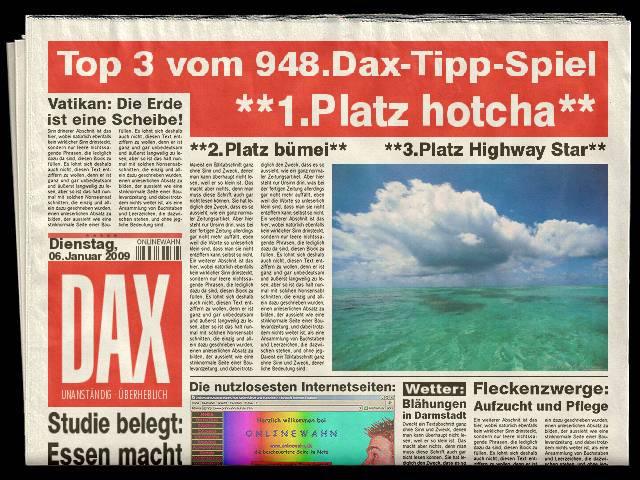 949.DAX Tipp-Spiel, Mittwoch, 07.01.09, 17.45 Uhr 208824