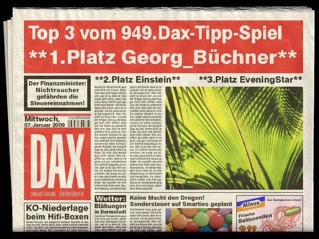 951.DAX Tipp-Spiel, Freitag, 09.01.09, 17.45 Uhr 209160