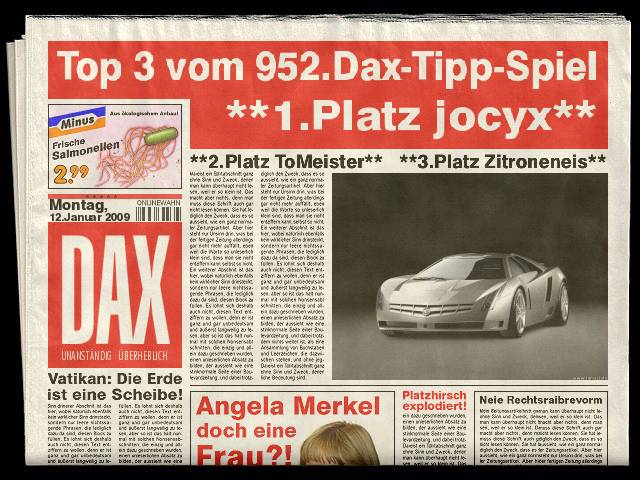 953.DAX Tipp-Spiel, Dienstag, 13.01.09, 17.45 Uhr 209962