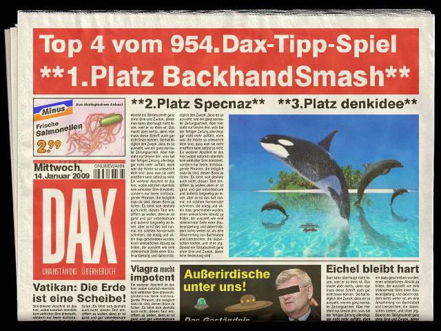 955.DAX Tipp-Spiel, Do, 15.01.09, 17.45 Uhr 210417