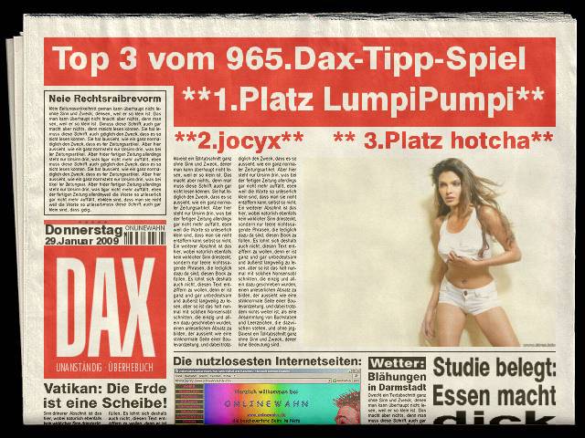966.DAX Tipp-Spiel,Freitag,30.01.09, 17.45 Uhr 213389