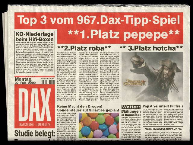969.DAX Tipp-Spiel,Mittwoch,04.02.09, 17.45 Uhr 214098