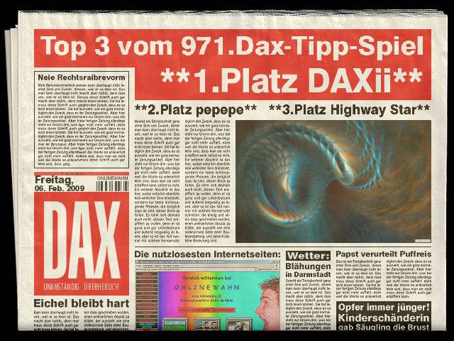 973.DAX Tipp-Spiel Dienstag,10.02.09, 17.45 Uhr 215415