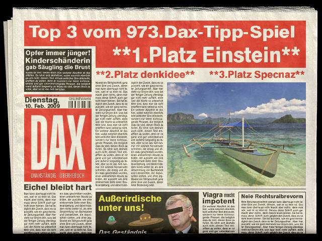 975.DAX Tipp-Spiel Do,12.02.09.17.45 Uhr 215800