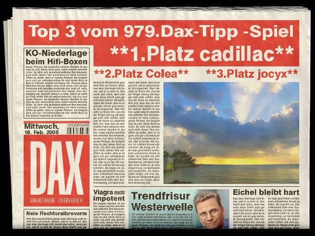 980.DAX Tipp-Spiel Do,19.02.09.17.45 Uhr 217219