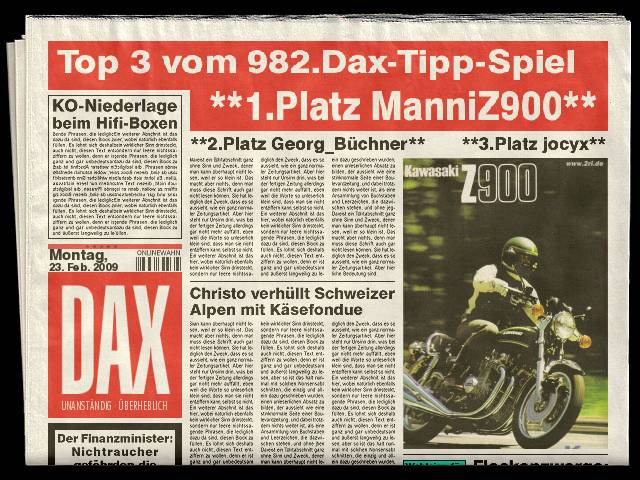 984.DAX Tipp-Spiel Mittwoch,25.02.09.17.45 Uhr 218311