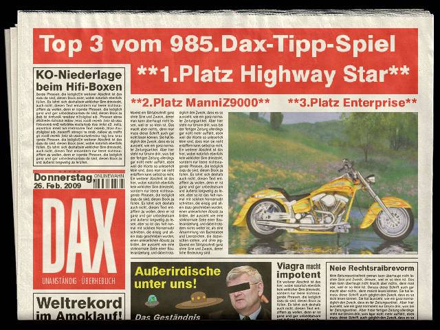 987.DAX Tipp-Spiel Montag,02.03.09.17.45 Uhr 219055