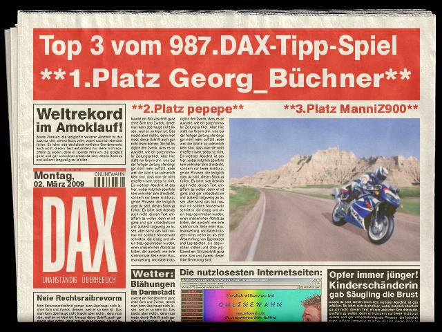 988.DAX Tipp-Spiel Dienstag,03.03.09.17.45 Uhr 219570