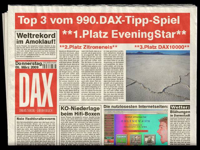 992.DAX Tipp-Spiel Montag,09.03.09.17.45 Uhr 220371