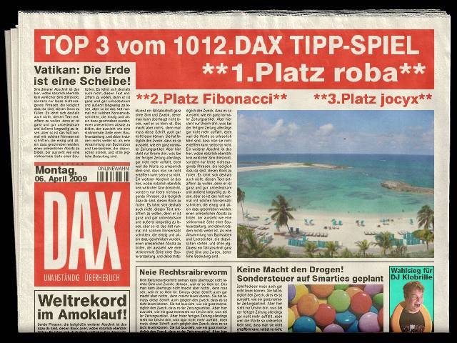 1014.DAX-Tipp-Spiel, Mittwoch 08.04.09 226226