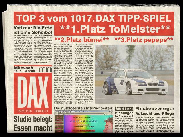 1018.DAX-Tipp-Spiel, Donnerstag 16.04.09 227336