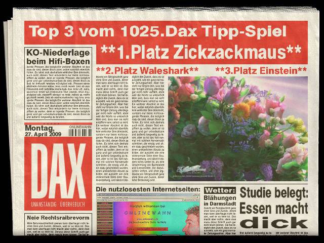 1026.DAX-Tipp-Spiel, Dienstag 28.04.09 229608