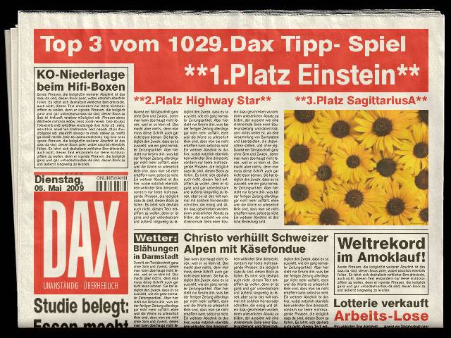 1031.DAX-Tipp-Spiel, Mittwoch 06.05.09 231166