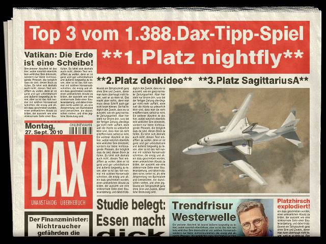 1.389.DAX Tipp-Spiel, Dienstag, 28.09.10 347662