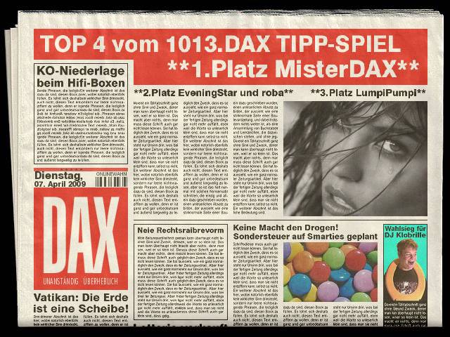 1014.DAX-Tipp-Spiel, Mittwoch 08.04.09 226333