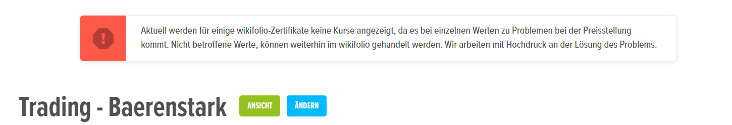 Erstauflage - wikifolio - Trading Baerenstark 975570