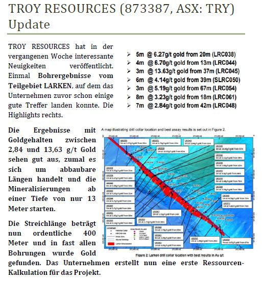 Troy Res- Top Goldproduzent Profit A$16.7 Million 1074859