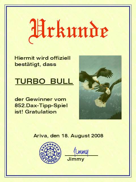 854.DAX-Tipp-Spiel**Mittwoch** 20.08.08-17.45 Uhr 180922