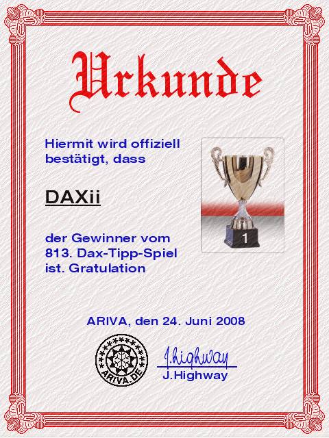814.DAX Tipp-Spiel, Mittwoch, 25.06.08, 17:45 Uhr 171046