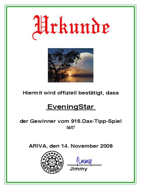 917.DAX Tipp-Spiel *Montag* 17.11.08, 17.45 Uhr 199631