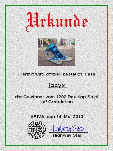 1.293.DAX Tipp-Spiel, Montag, 17.05.10 320248