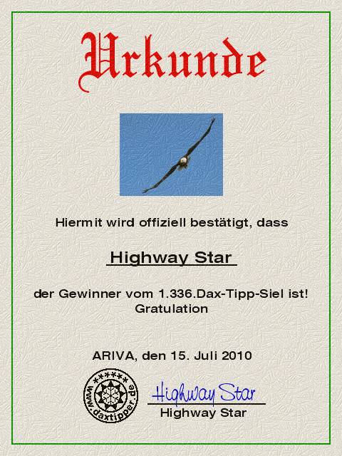 1.337.DAX Tipp-Spiel, Freitag, 16.07.10 332309