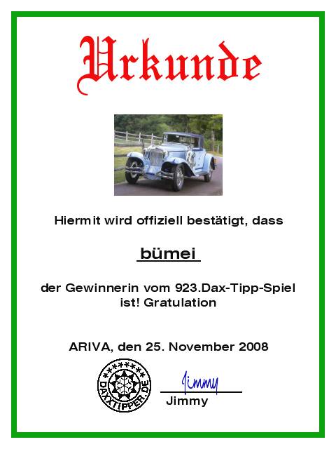 924.DAX Tipp-Spiel *Mittwoch* 26.11.08, 17.45 Uhr 201877