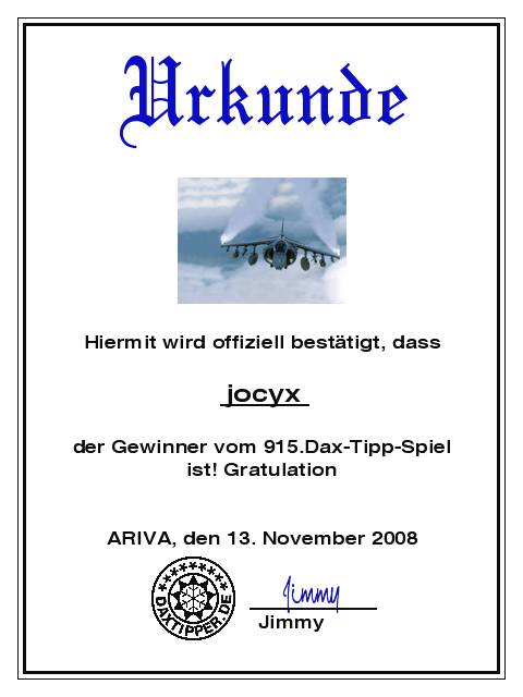 916.DAX Tipp-Spiel *Freitag* 14.11.08, 17.45 Uhr 199303