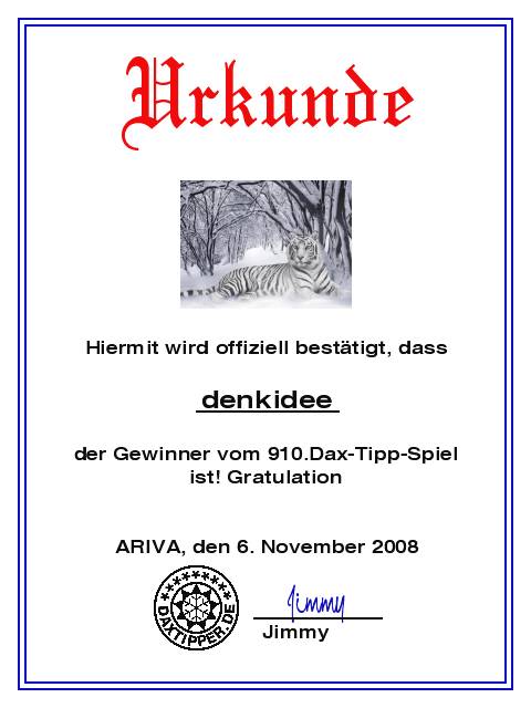 911.DAX Tipp-Spiel *Freitag* 07.11.08, 17.45 Uhr 197629