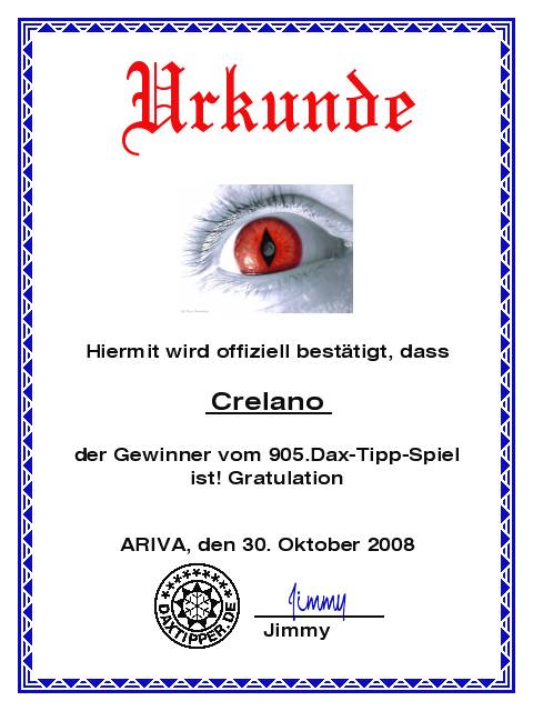 907.DAX Tipp-Spiel *Montag* 03.11.08, 17.45 Uhr 196345