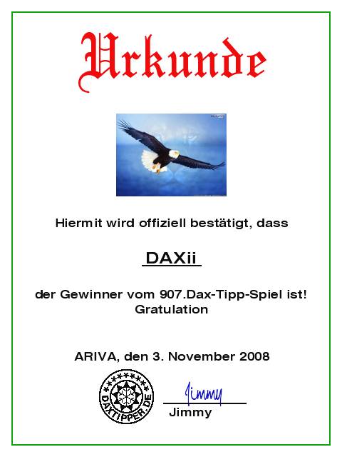 908.DAX Tipp-Spiel *Dienstag* 04.11.08, 17.45 Uhr 196918