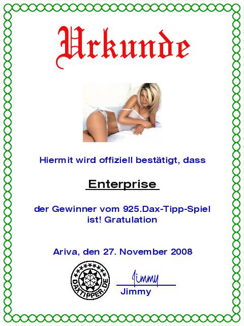 927.DAX Tipp-Spiel *Montag* 01.12.08, 17.45 Uhr 202415