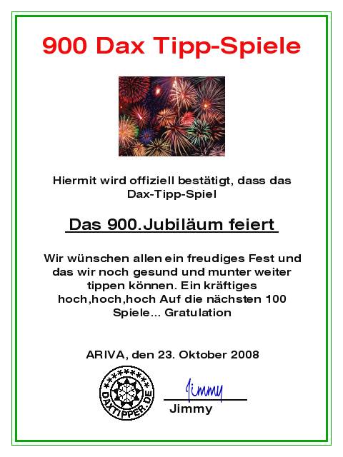 Dax Tipp-Spiel--Jubiläum **900** 194575