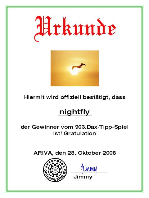 905.DAX Tipp-Spiel *Do* 30.10.08, 17.45 Uhr 195841